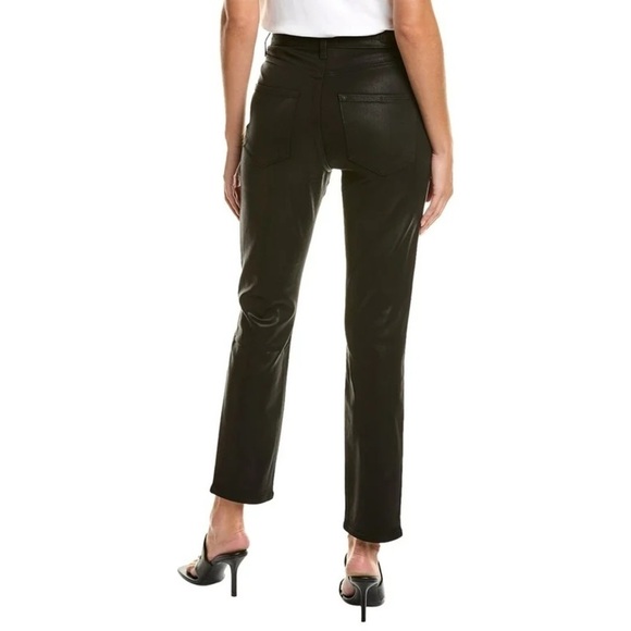 New Paige Accent Black Fog Luxe Coating Ultra High Rise Jeans Button Fly Sz 24 - Picture 2 of 14